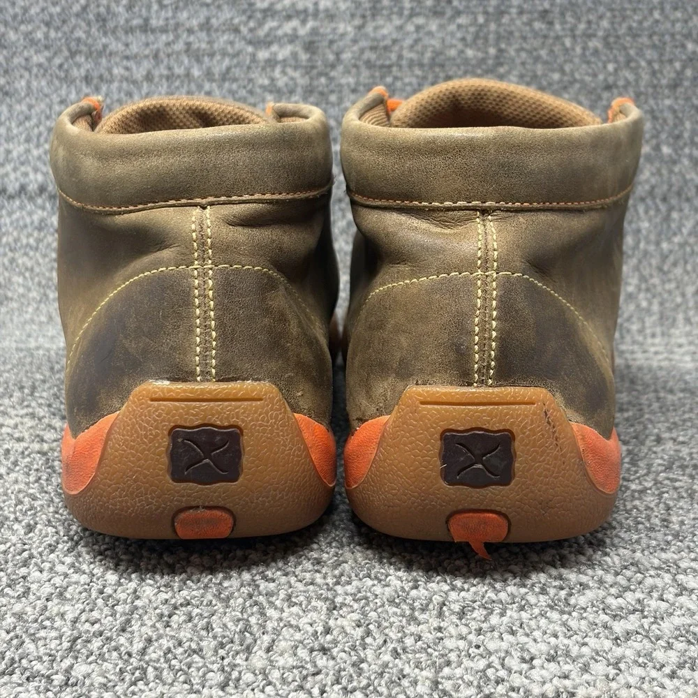 Twisted X MDM0019 Driving Moc Brown Leather Chukka Boots Mens Size 8M Orange